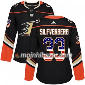 Dresovi Anaheim Ducks Jakob Silfverberg 33 Adidas 2017-2018 Crna USA Flag Fashion Authentic - Ženska